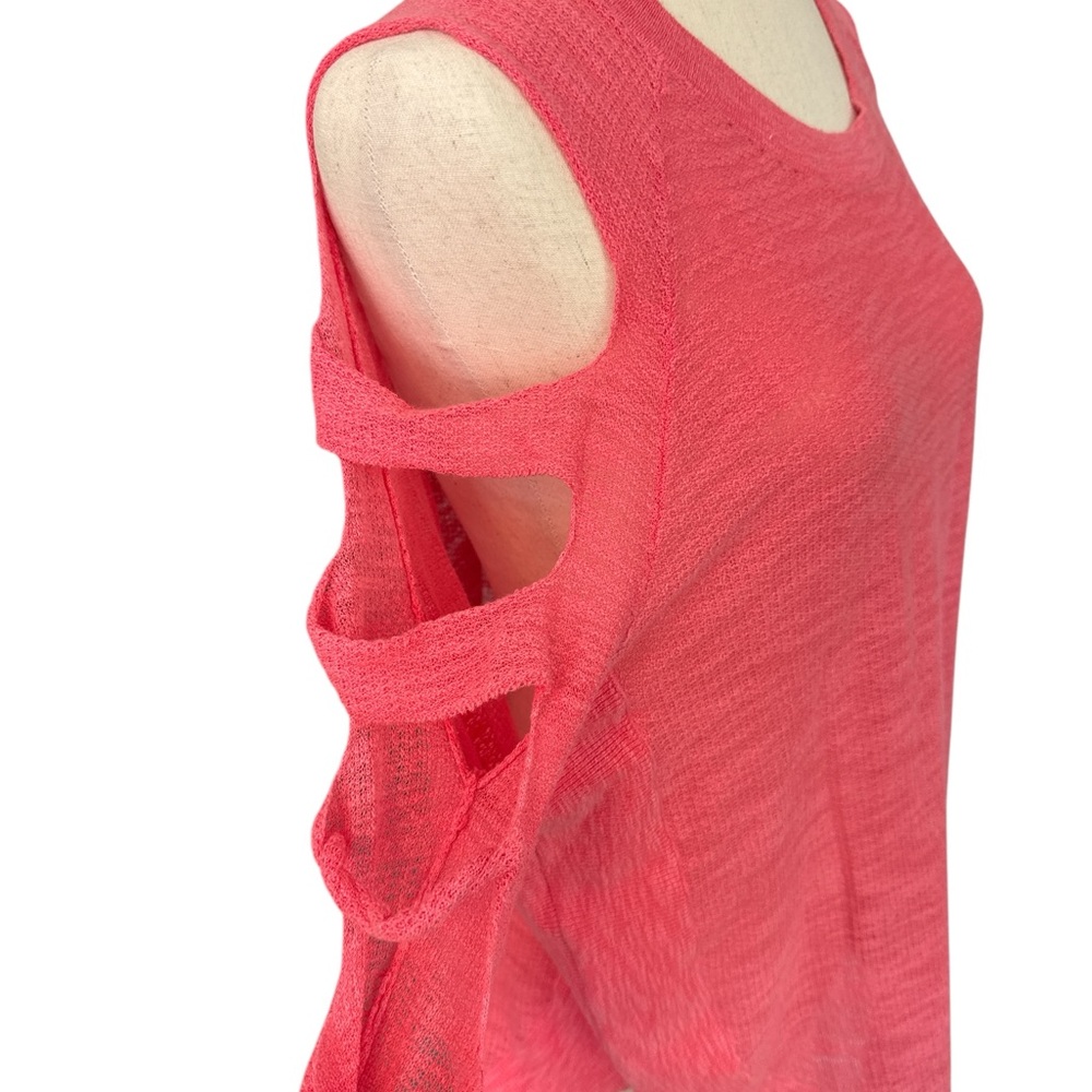 Express Hot Pink Cutout Sleeve Blouse - Picture 3 of 3